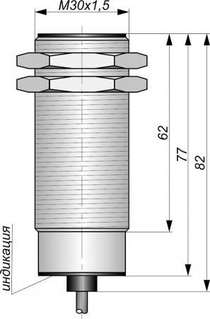 Датчик бесконтактный индуктивный И25-NC-DC-ПГ-BT(12X18H10T, Lкаб=15м)